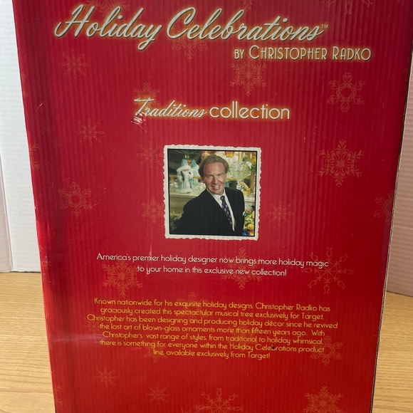 Christopher Radko Holiday Musical Motion Ceramic Christmas Tree w Train Video - Picture 10 of 13